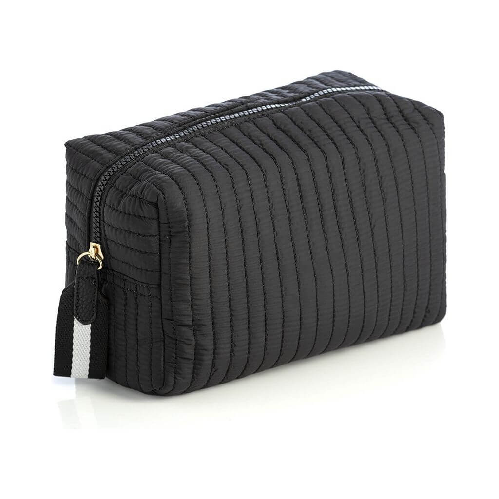 Ezra Large Boxy Cosmetic Pouch in Black - Miles and Bishop