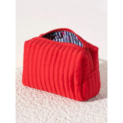 Ezra Small Boxy Cosmetic Pouch - Red - Miles and Bishop