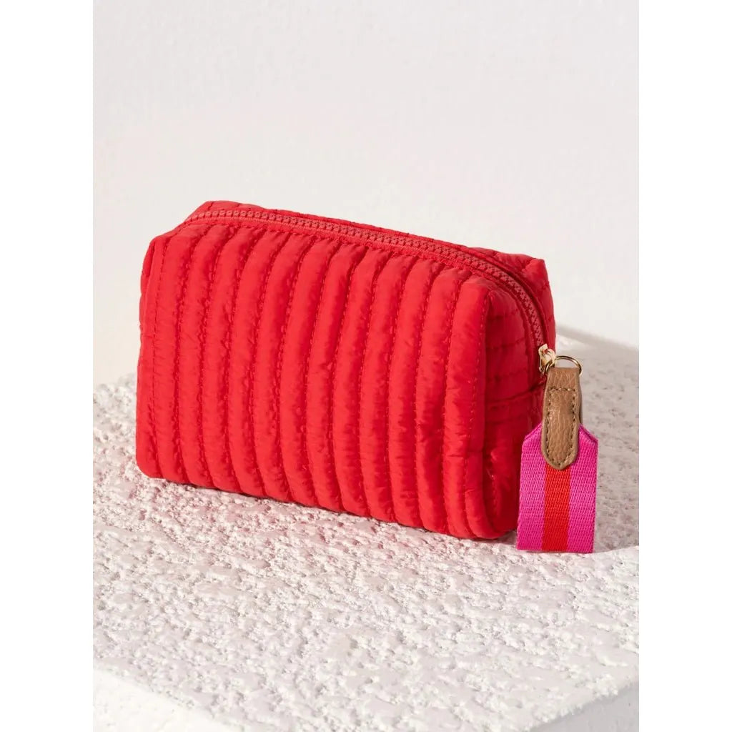 Ezra Small Boxy Cosmetic Pouch - Red - Miles and Bishop