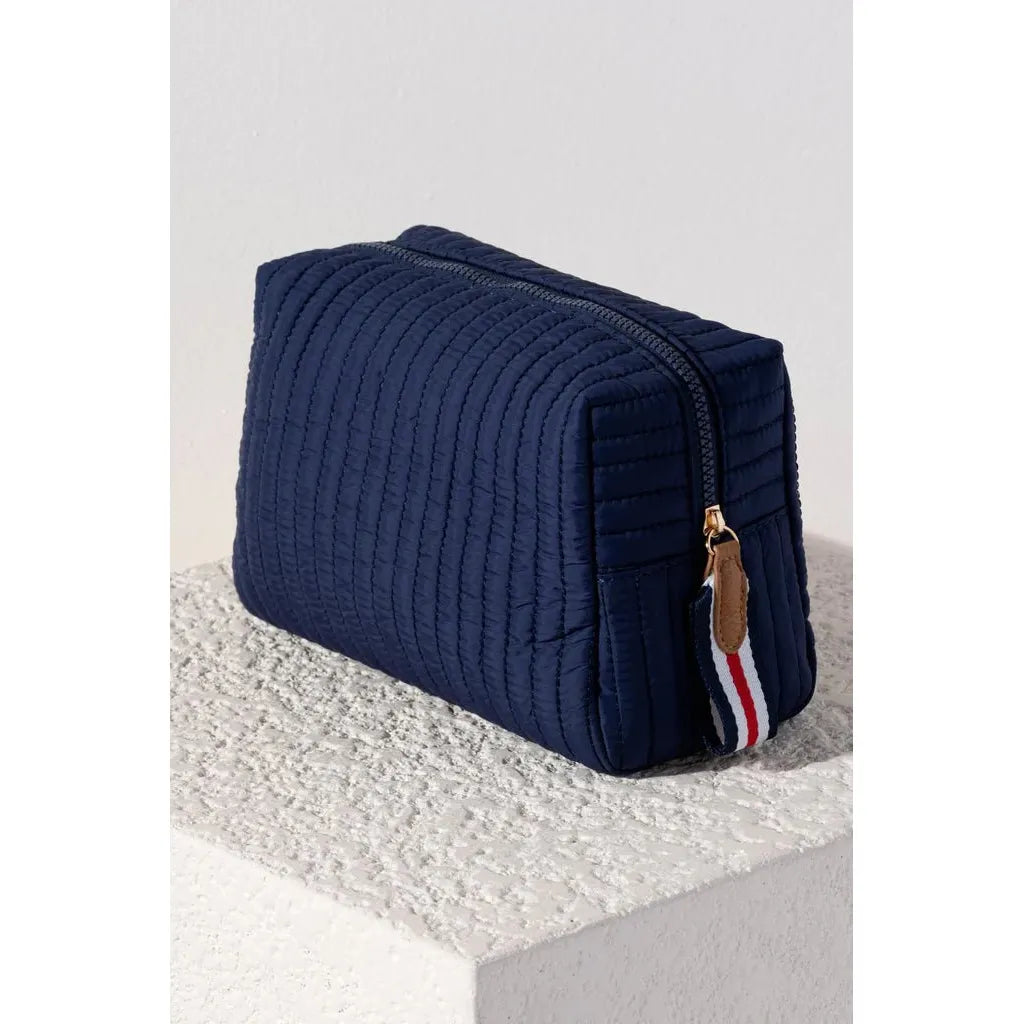 Ezra Small Navy Cosmetic Pouch - Miles and Bishop