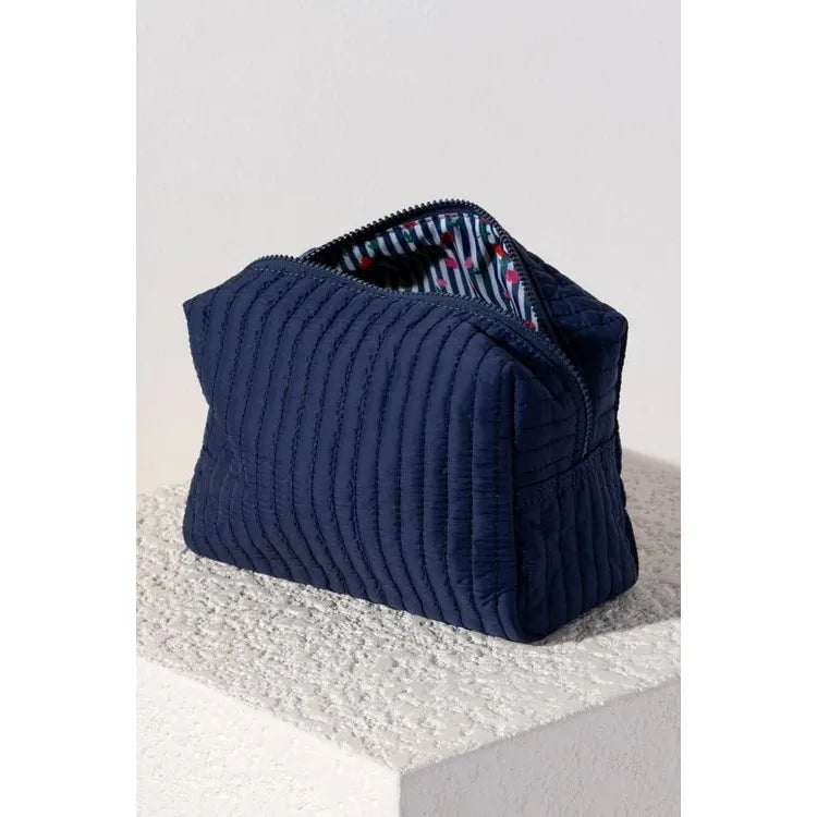 Ezra Small Navy Cosmetic Pouch - Miles and Bishop