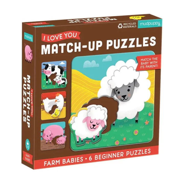 Farm Babies I Love You Match-Up Puzzles - Miles and Bishop