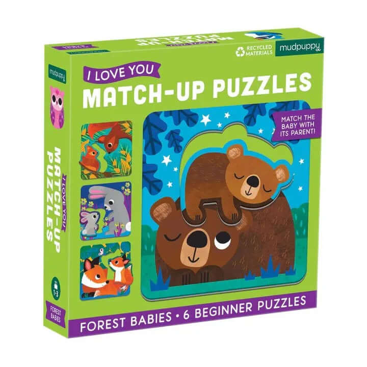 Forest Babies I Love You Match-Up Puzzles - Miles and Bishop