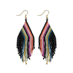 Haley Rainbow + Black Luxe Beaded Earrings - Miles and Bishop