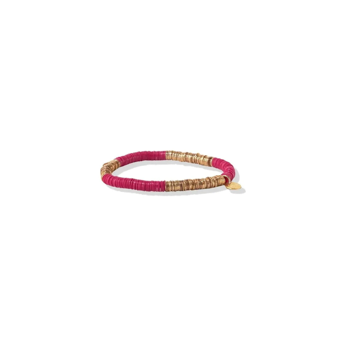 Hot Pink & Gold Sequin Stretch Bracelet - Miles and Bishop