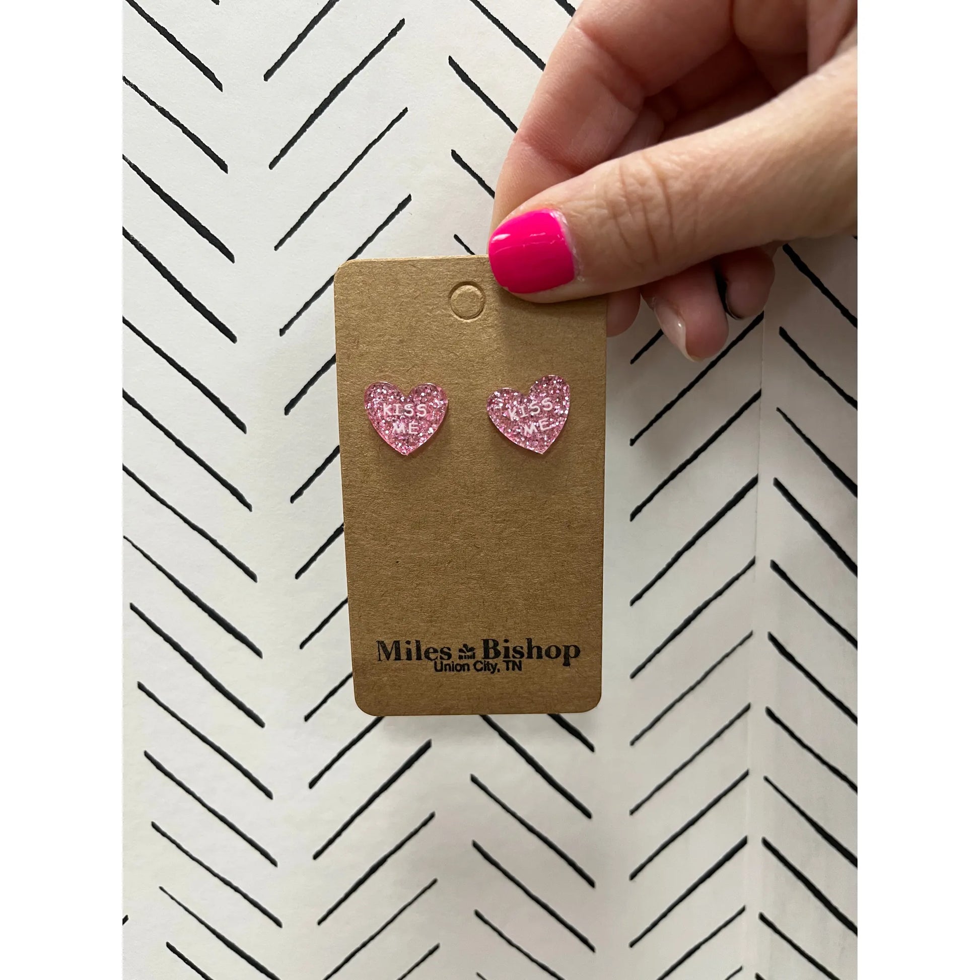 Kiss Me Heart Studs - Miles and Bishop