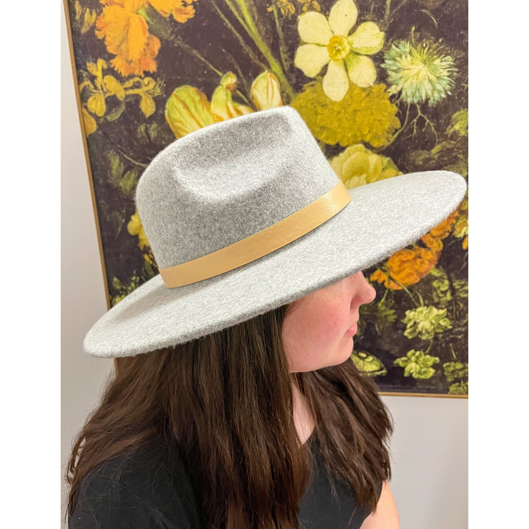 Side View of Grey Felt Hat - Miles and Bishop