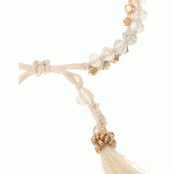 Ivory Adjustable Beaded Cord Bracelet - Miles and Bishop