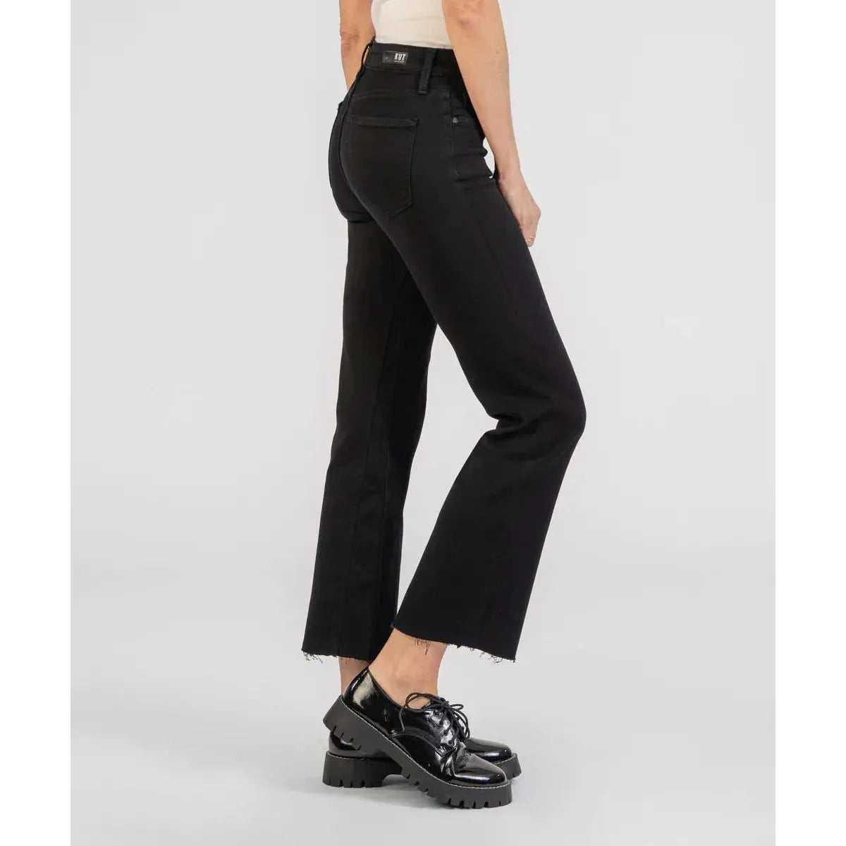 KUT | Kelsey Mid Rise Ankle Flare Black - Miles and Bishop