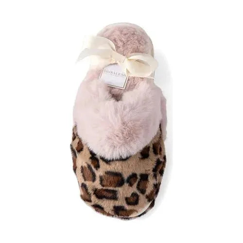 Lavinia Leopard Print Plush Slippers - Miles and Bishop
