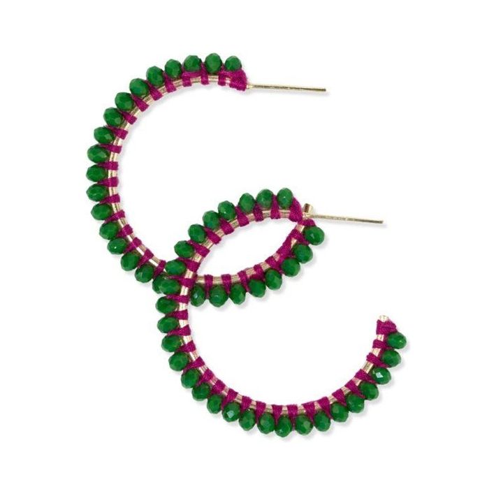 Lillian Crystal Threaded Beads Hoop - Miles and Bishop