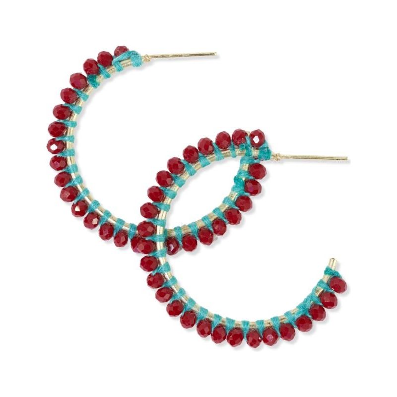 Lillian Crystal Threaded Beads Hoop - Miles and Bishop