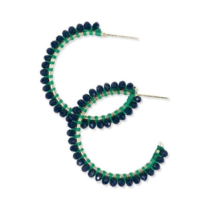 Lillian Crystal Threaded Beads Hoop - Miles and Bishop