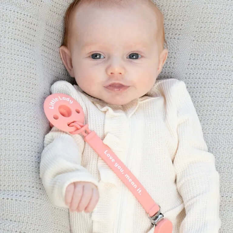 Love You Mean It Pacifier Clip - Miles and Bishop
