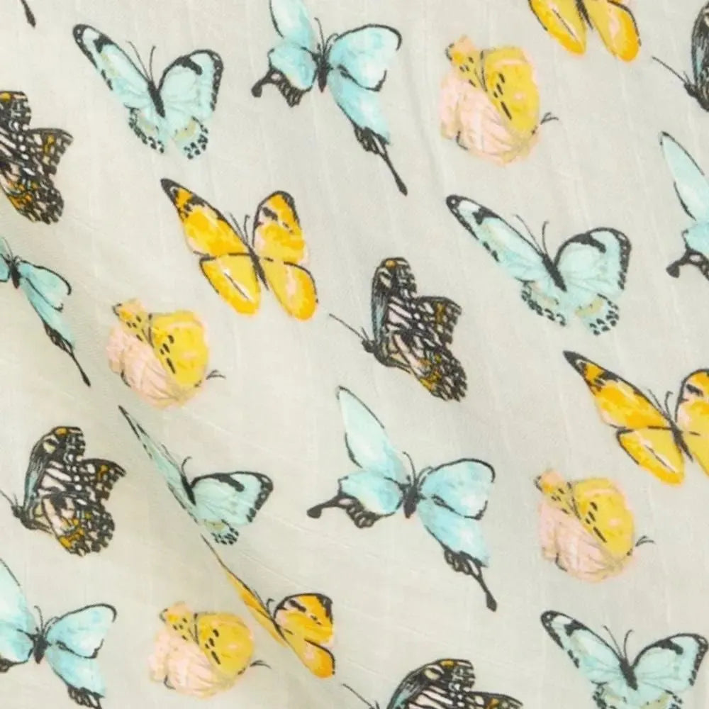 Milkbarn Butterfly Bamboo Cotton Swaddle - Miles and Bishop