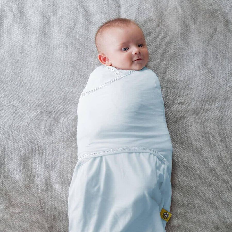 Nested Bean Swaddle in Powder Blue - Miles and Bishop