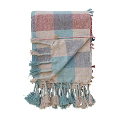 Pastel Woven Recycled Cotton Blend Throw - Miles and Bishop