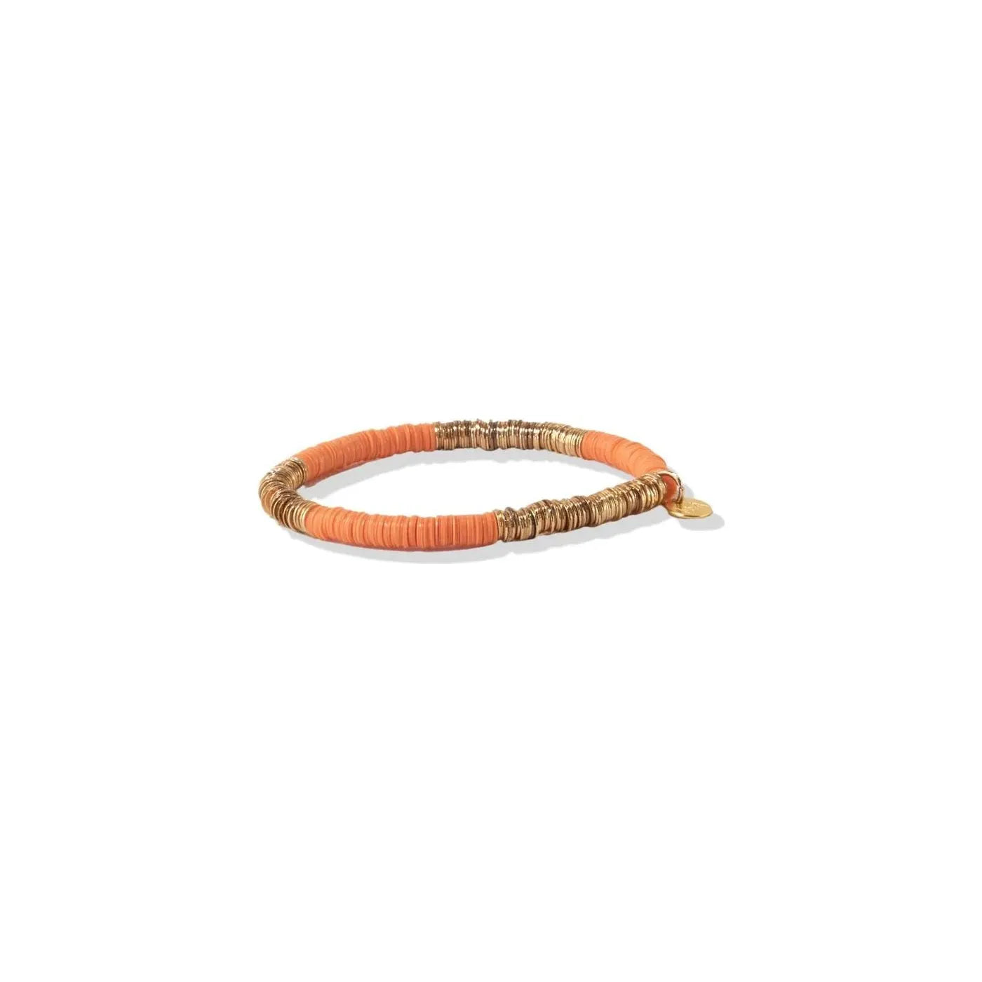 Peach & Gold Sequin Stretch Bracelet - Miles and Bishop