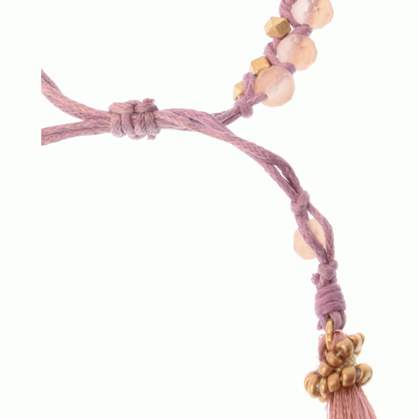 Pink Adjustable Beaded Cord Bracelet - Miles and Bishop
