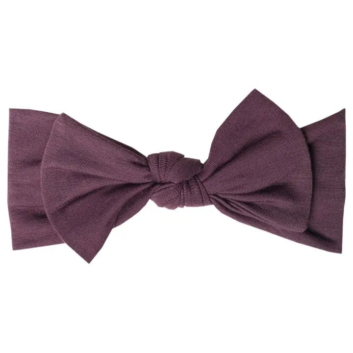 Plum Knit Headband Bow - Miles and Bishop