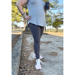 Plus High Waisted Leggings | Charcoal - Miles and Bishop