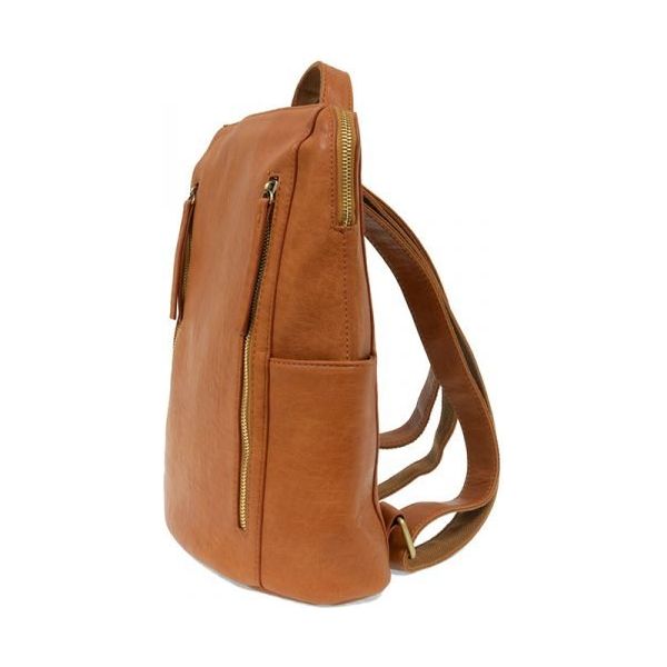 Raegan Cognac Double Zipper Backpack - Miles and Bishop