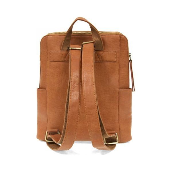 Raegan Cognac Double Zipper Backpack - Miles and Bishop