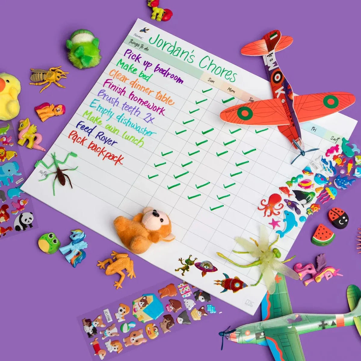 Reusable Weekly Chore, Task, & Habit Chart - Miles and Bishop