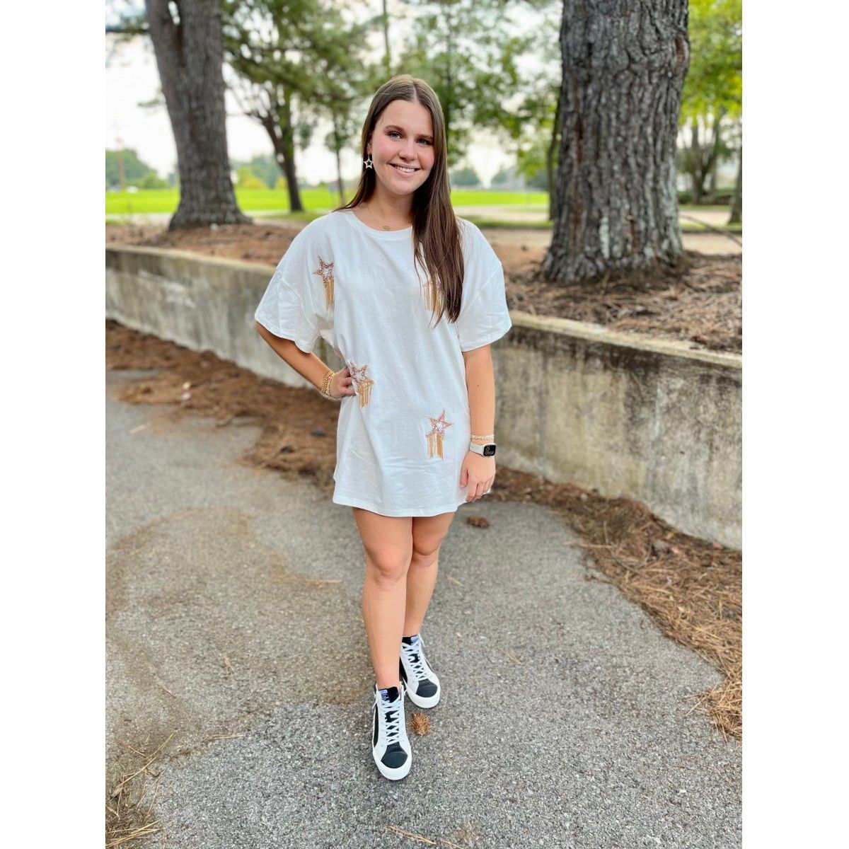Rhinestone Cowgirl T-Shirt Dress - Miles and Bishop