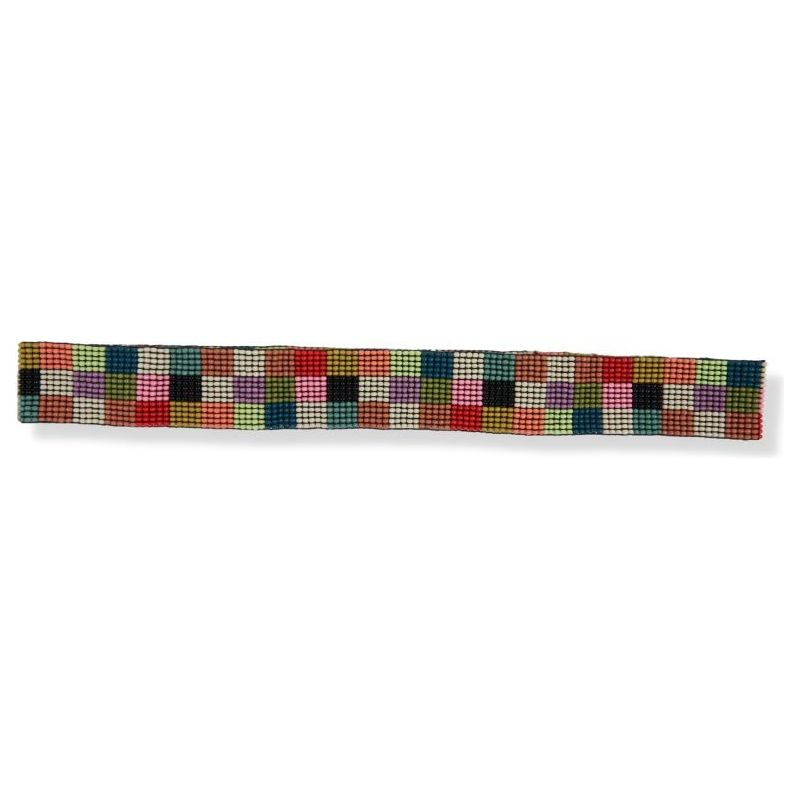 Ryan Checkered Beaded Stretch Hat Band - MultiColor - Miles and Bishop