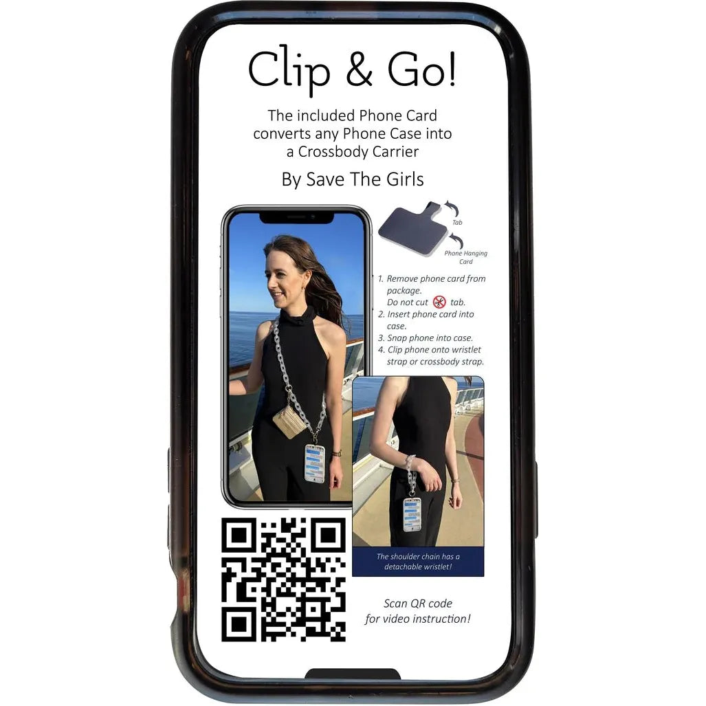 Save The Girls Clip & Go Ice Chain with Zipper Pouch | Black - Miles and Bishop