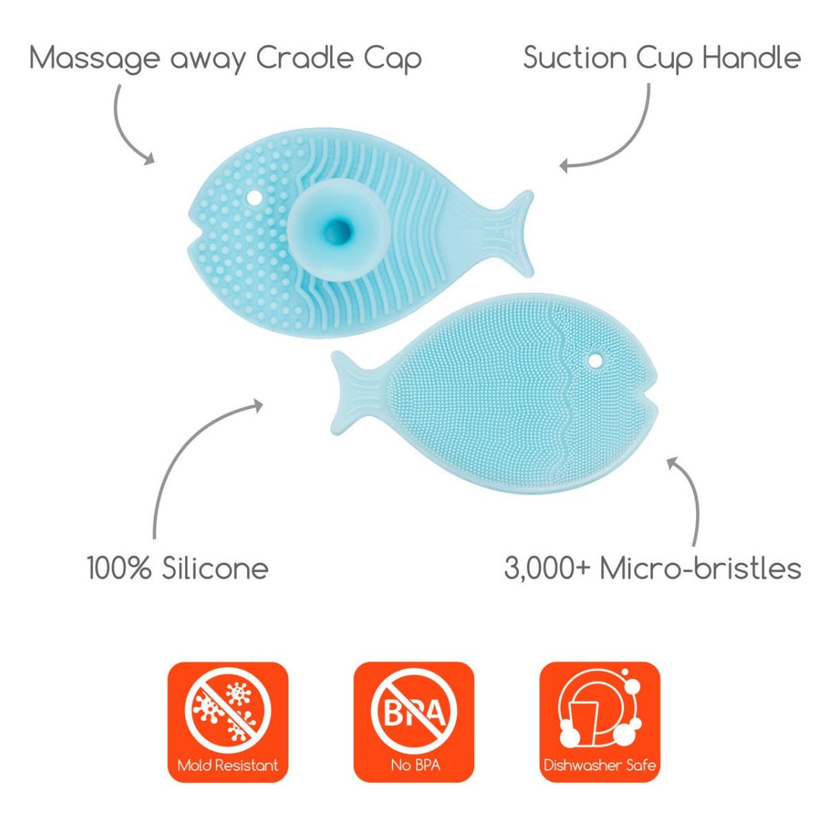 Silicone Mini Fish Scrub - Miles and Bishop