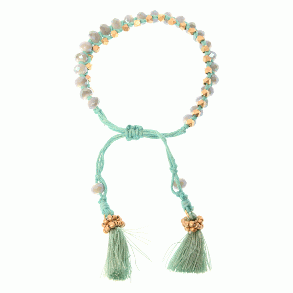 Turquoise Adjustable Beaded Cord Bracelet - Miles and Bishop