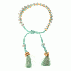 Turquoise Adjustable Beaded Cord Bracelet - Miles and Bishop