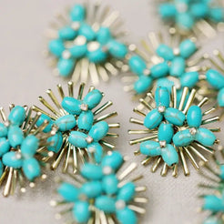 Turquoise Sunburst Statement Stud Earrings - Miles and Bishop